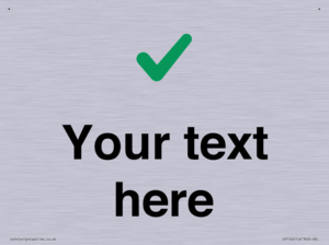 Custom plain background, green tick sign